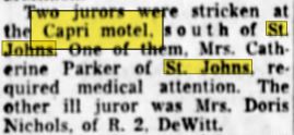 Capri Motel - Dec 1958 Jurors Got Sick At Motel